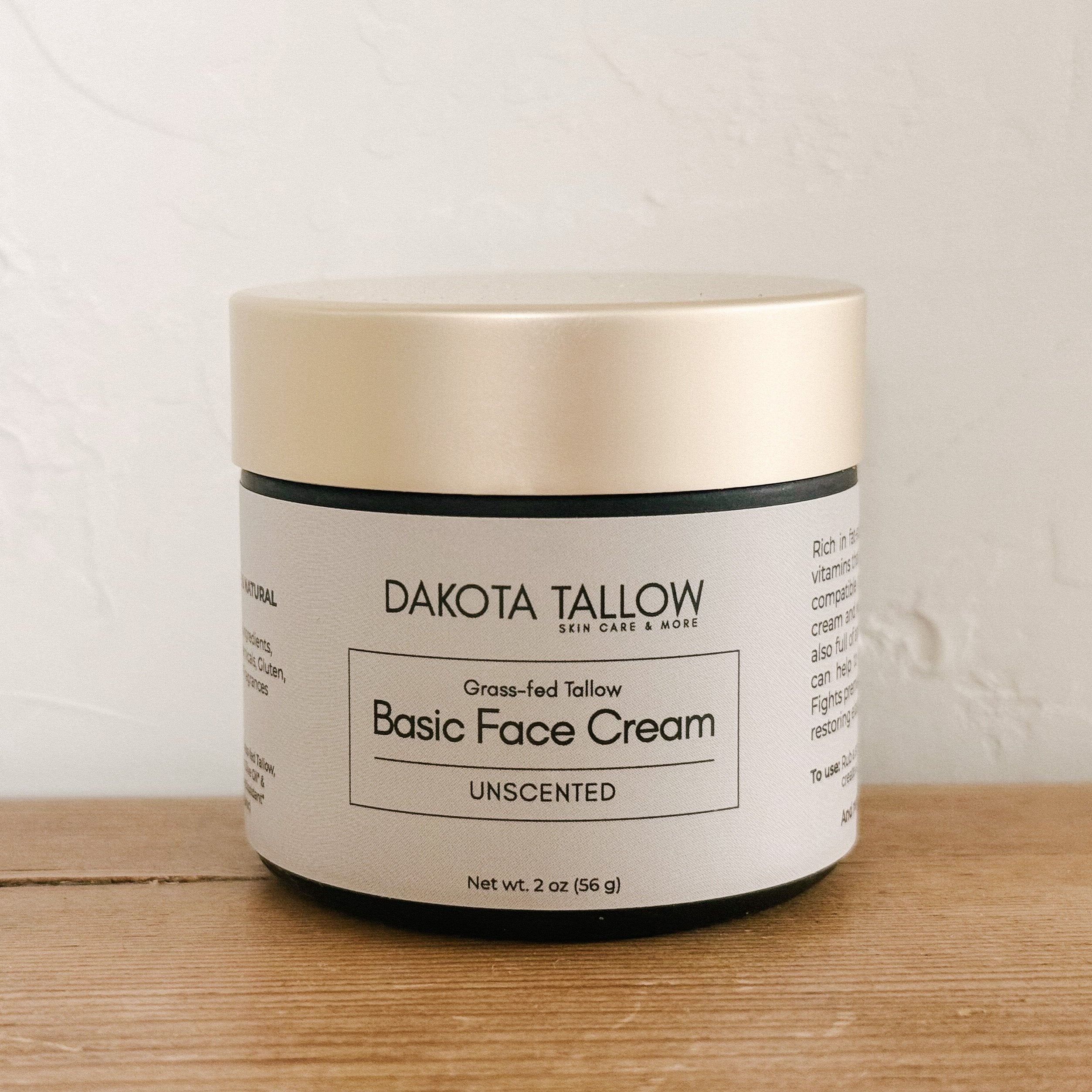 Basic Facial Cream | Unscented – Dakota Tallow